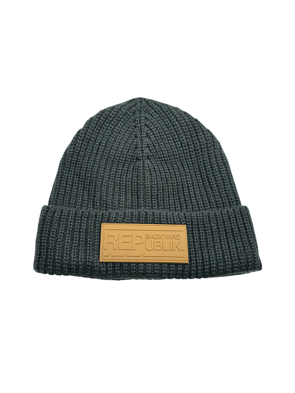 Backyard REPublik Tan Patch + Charcoal Gray Beanie