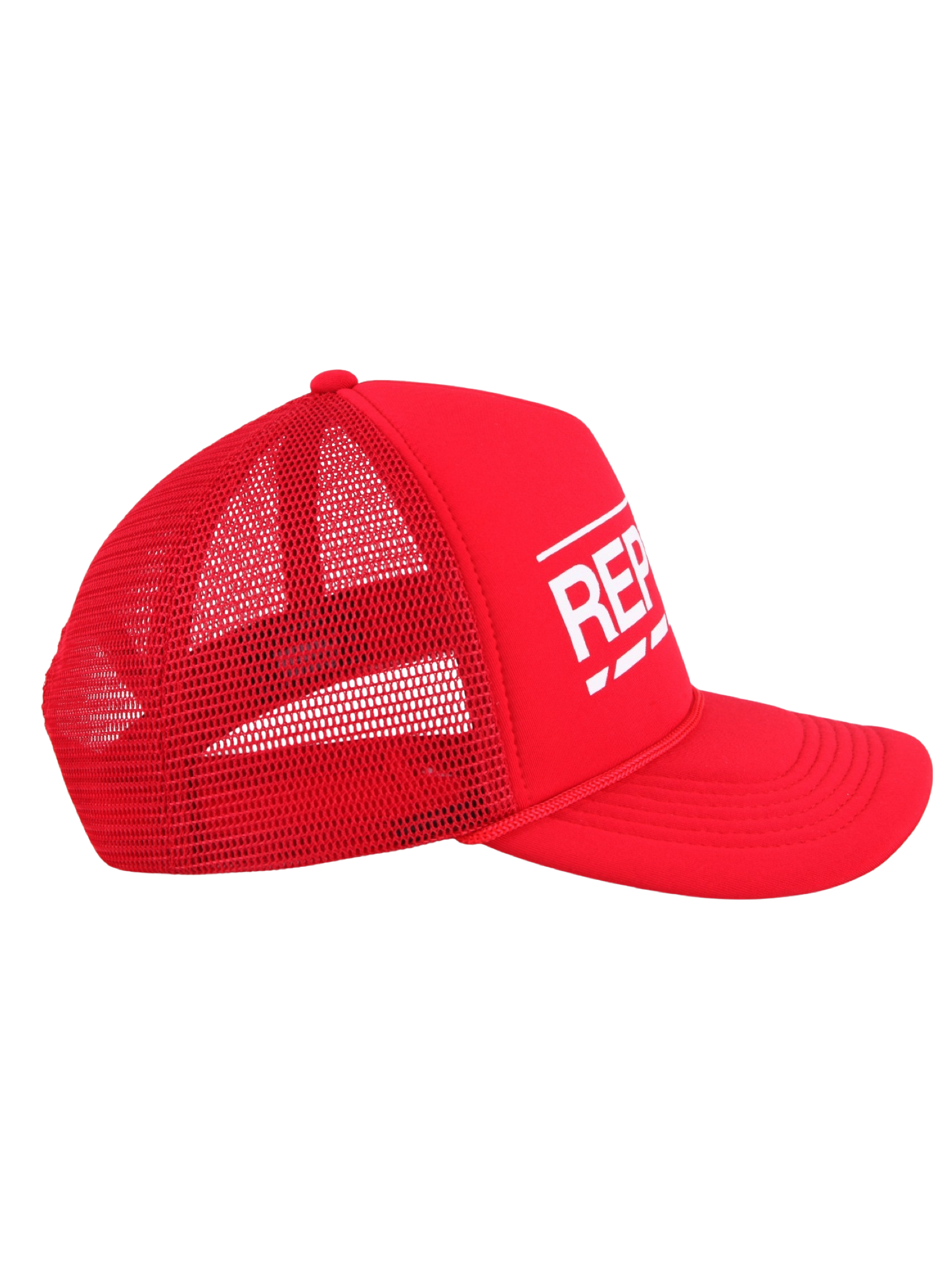 Backyard REPublik White + Red Mesh Trucker