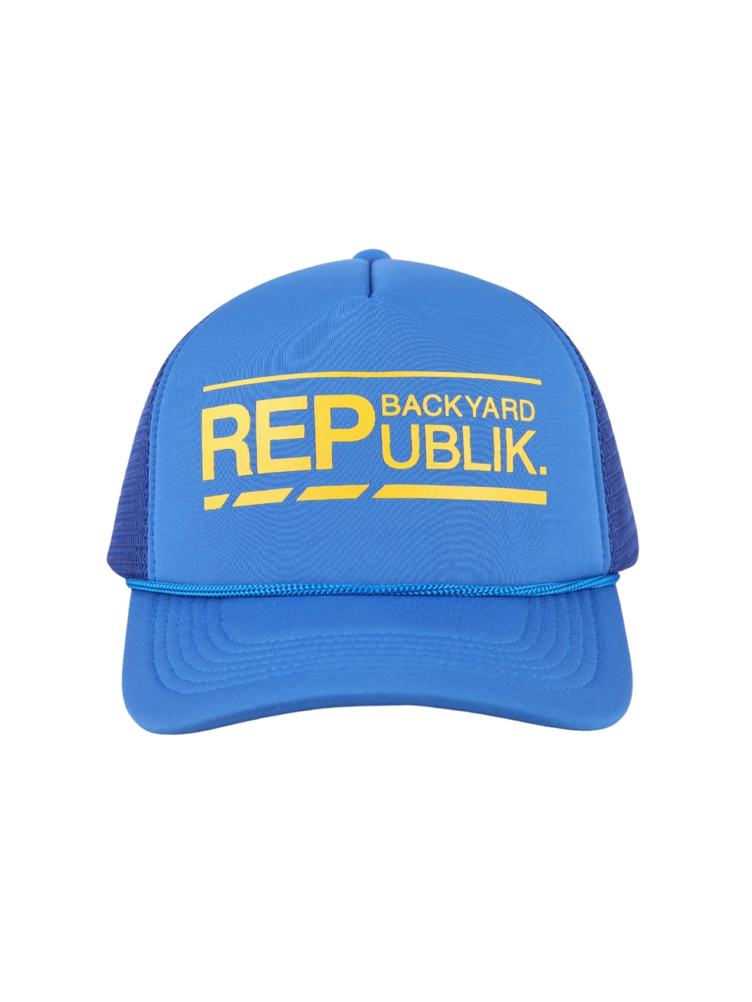 Backyard REPublik Yellow + Blue Mesh Trucker