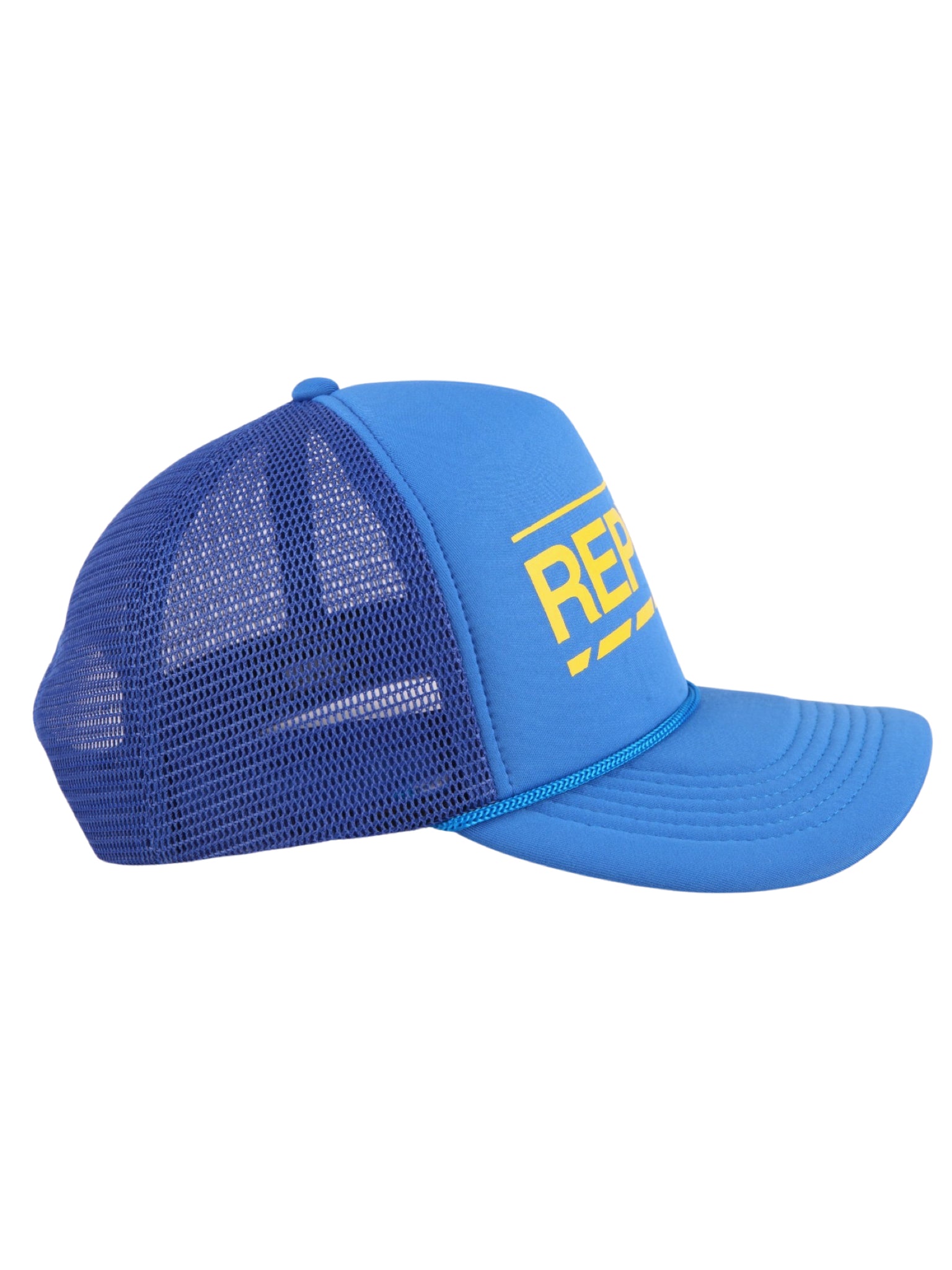 Backyard REPublik Yellow + Blue Mesh Trucker
