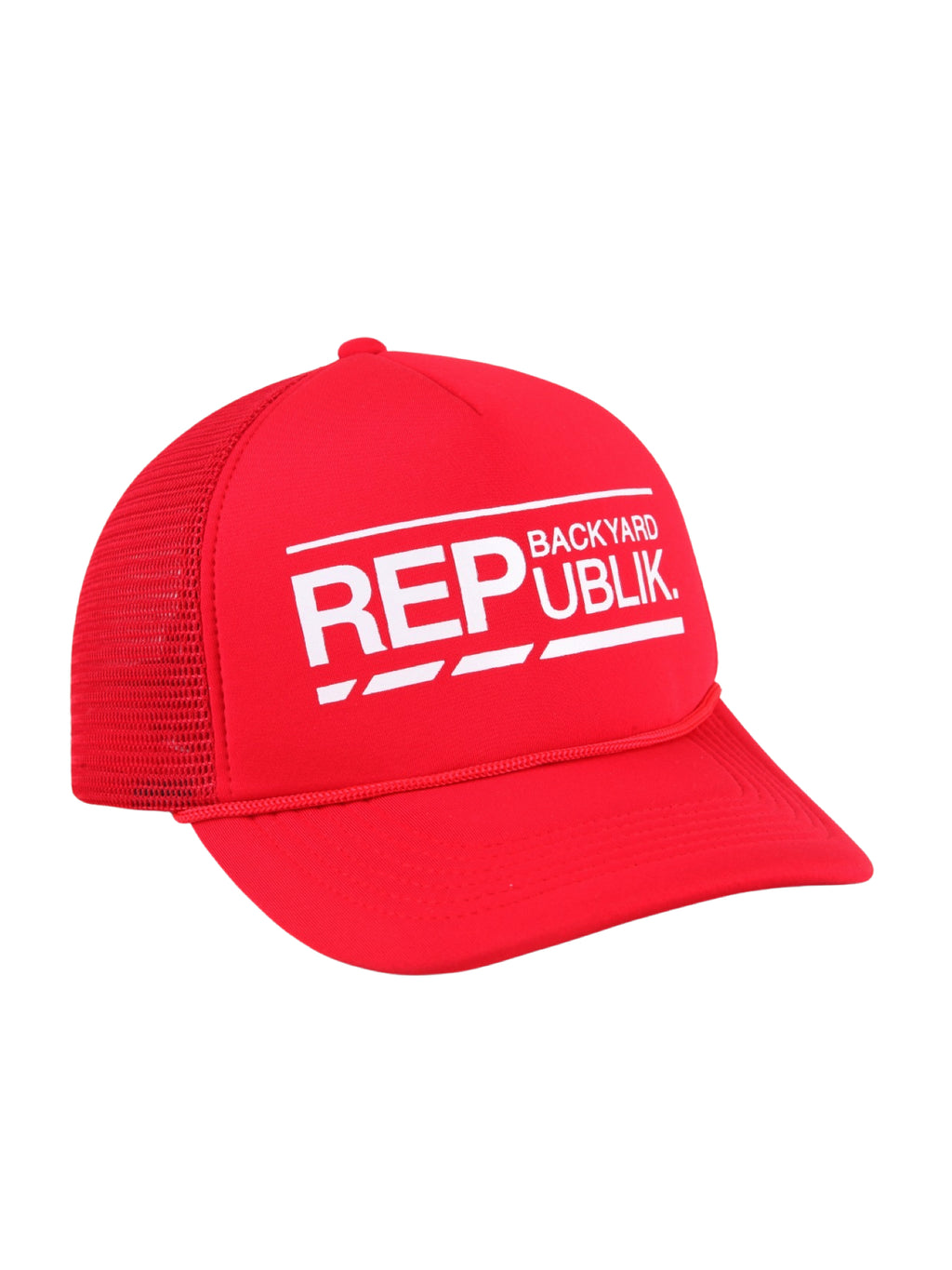 Backyard REPublik White + Red Mesh Trucker