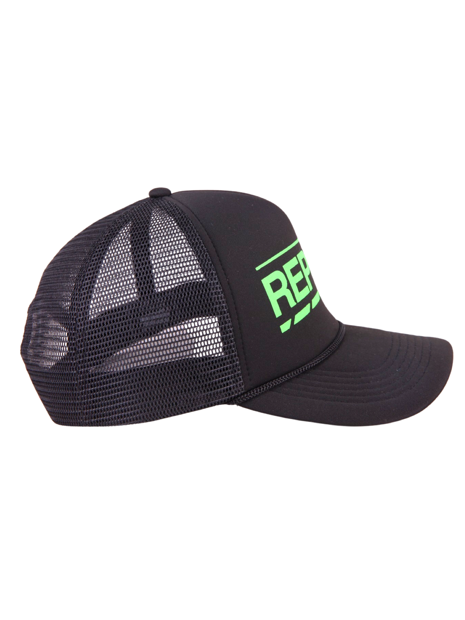 Backyard REPublik Lime + Black Mesh Trucker
