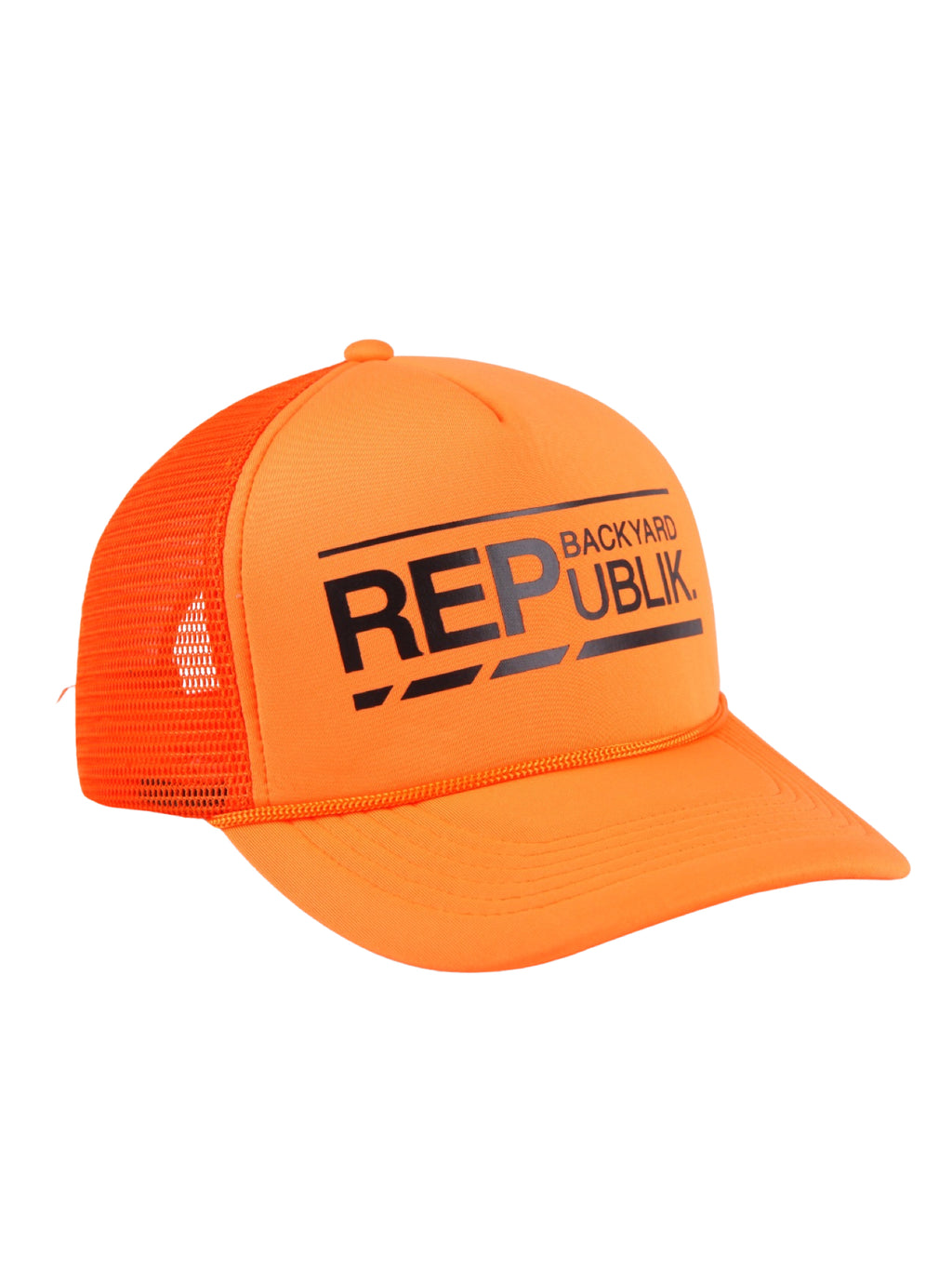 Backyard REPublik Black + Orange Mesh Trucker