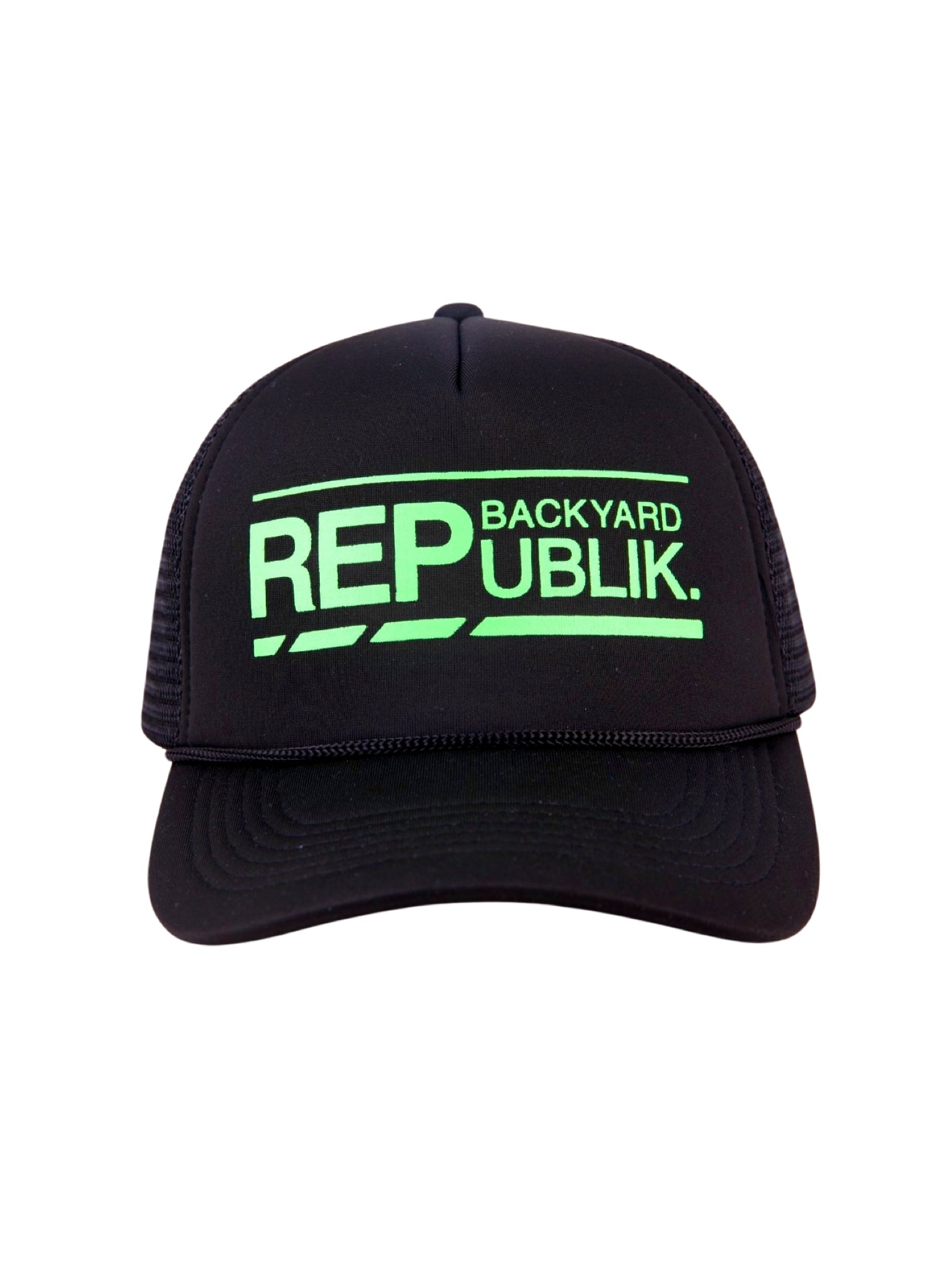 Backyard REPublik Lime + Black Mesh Trucker