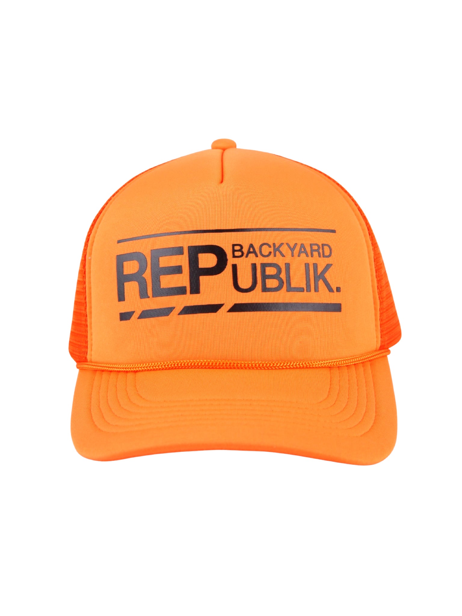 Backyard REPublik Black + Orange Mesh Trucker