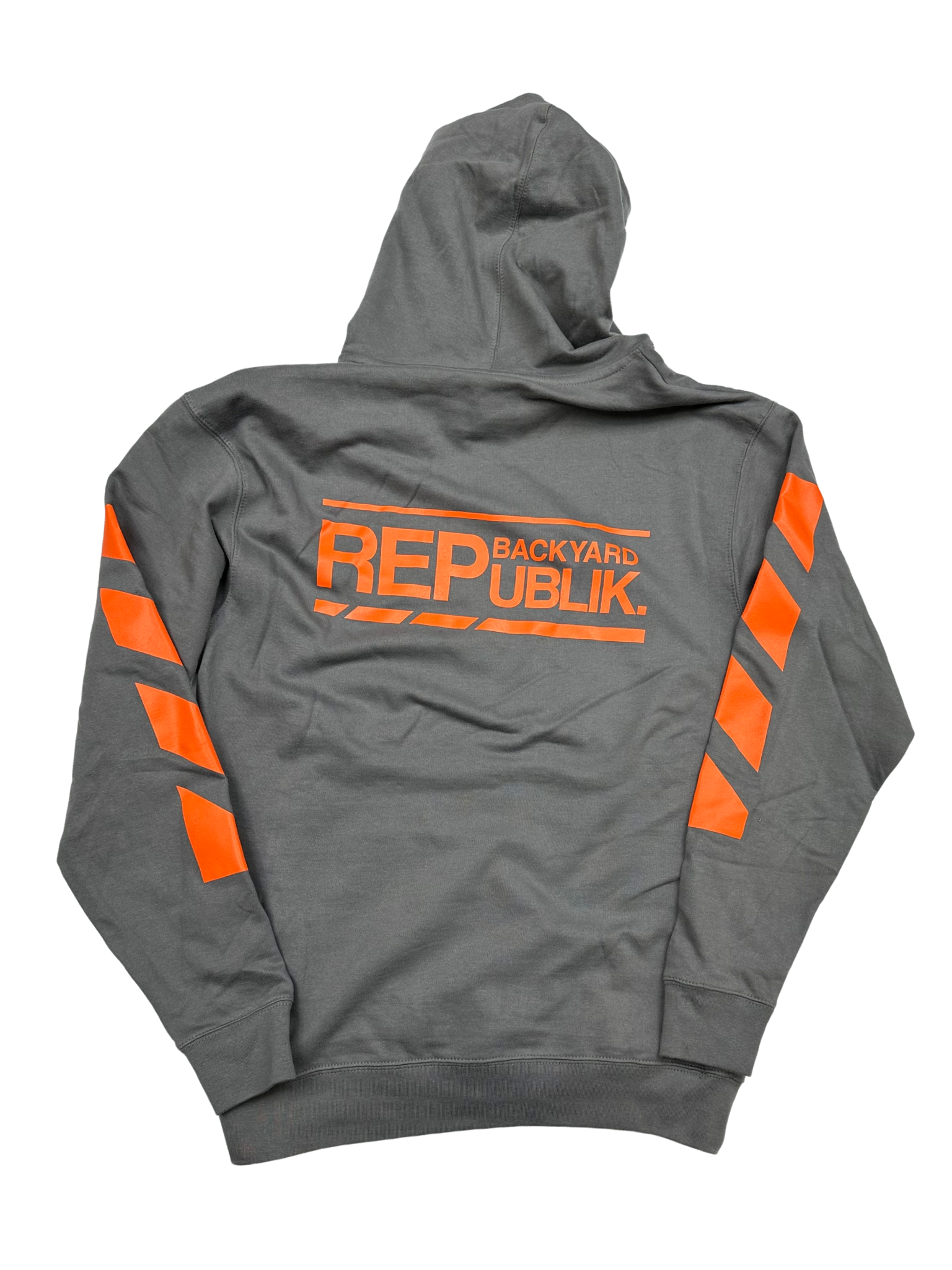 Backyard REPublik Charcoal + Orange Hooded Sweatshirt