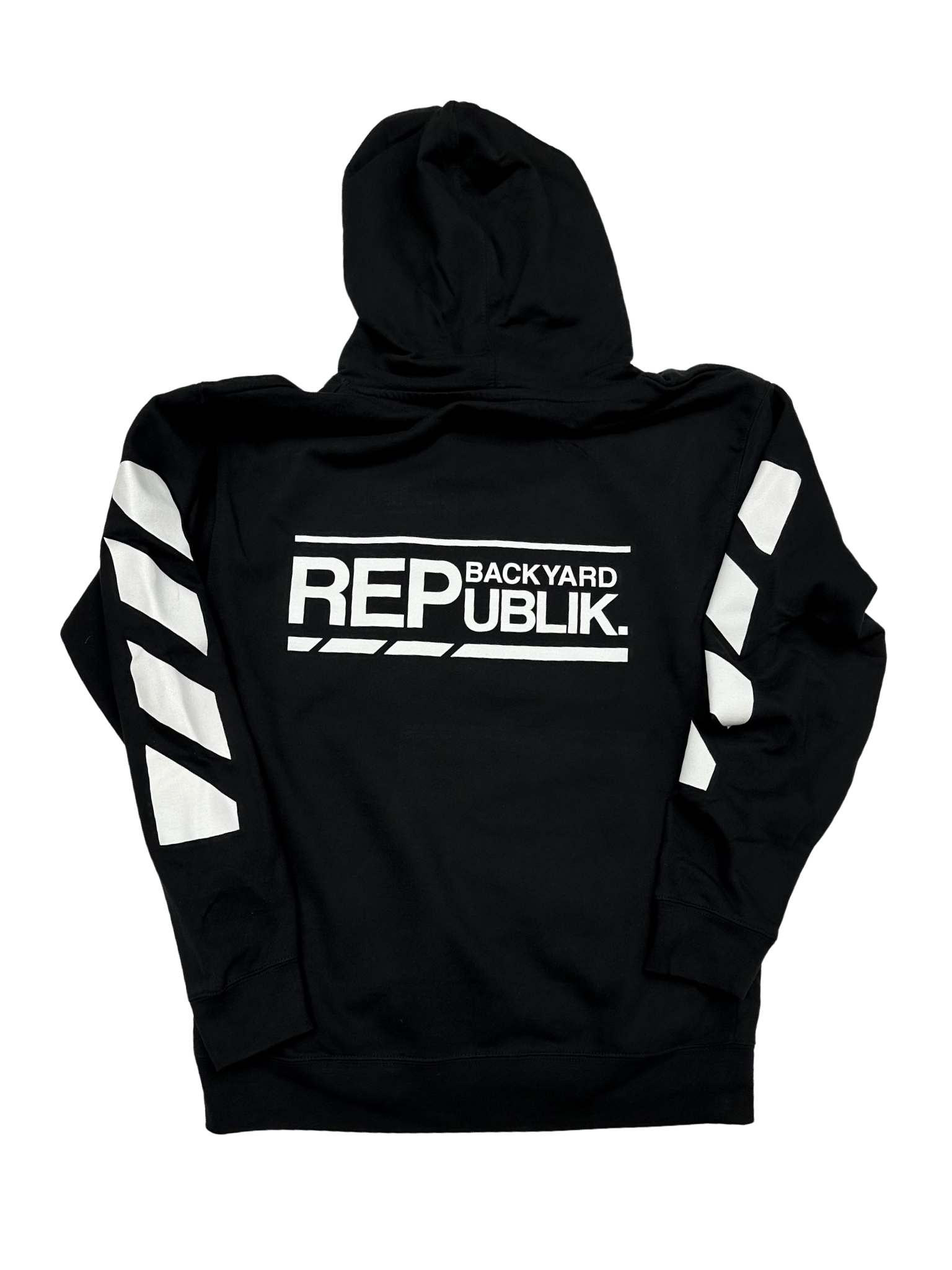 Backyard REPublik Black + White Hooded Sweatshirt