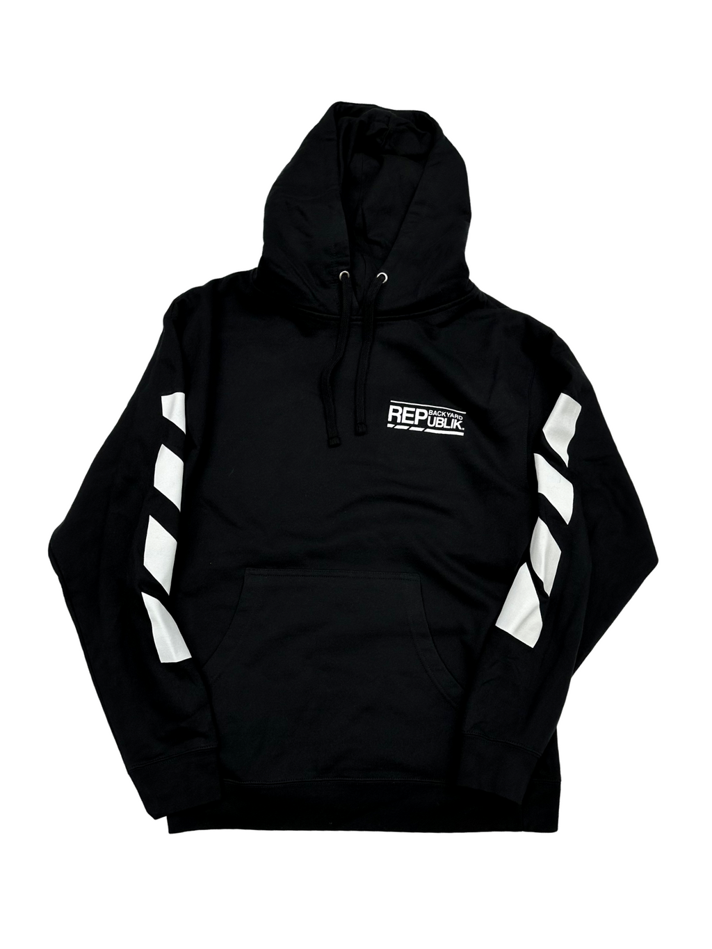 Backyard REPublik Black + White Hooded Sweatshirt
