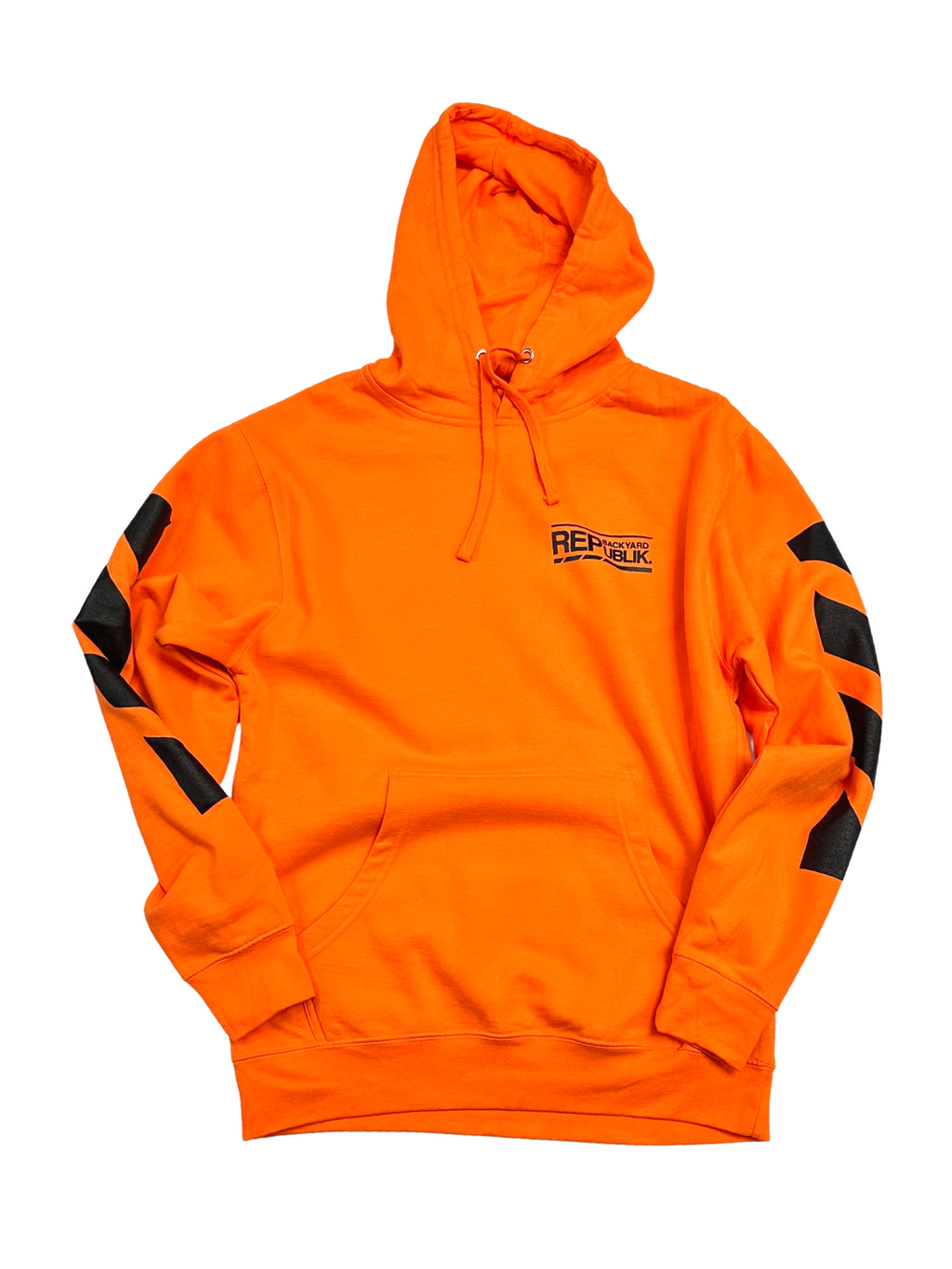 Backyard REPublik Orange + Black Hooded Sweatshirt