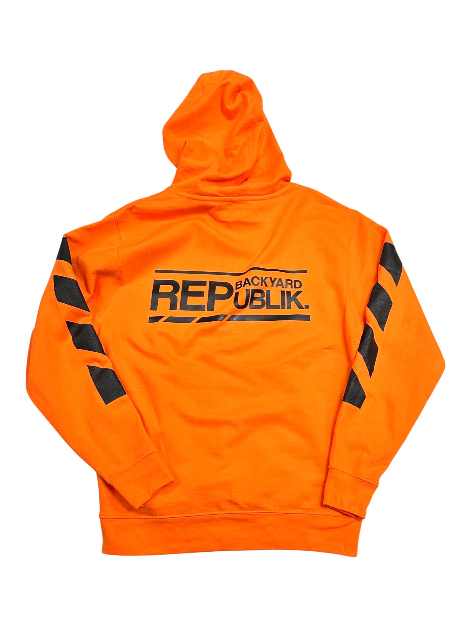Backyard REPublik Orange + Black Hooded Sweatshirt