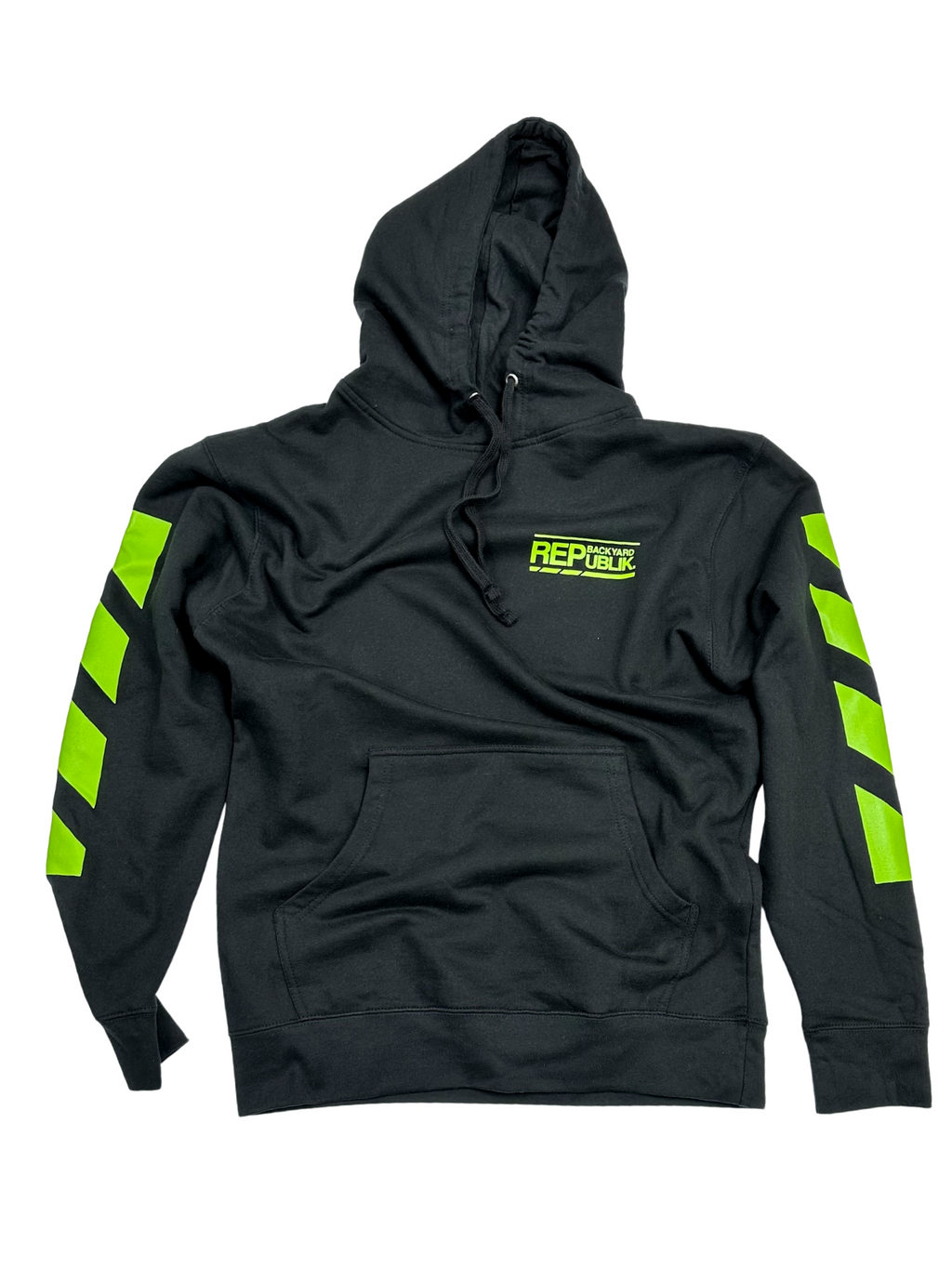 Backyard REPublik Black + Lime Hooded Sweatshirt