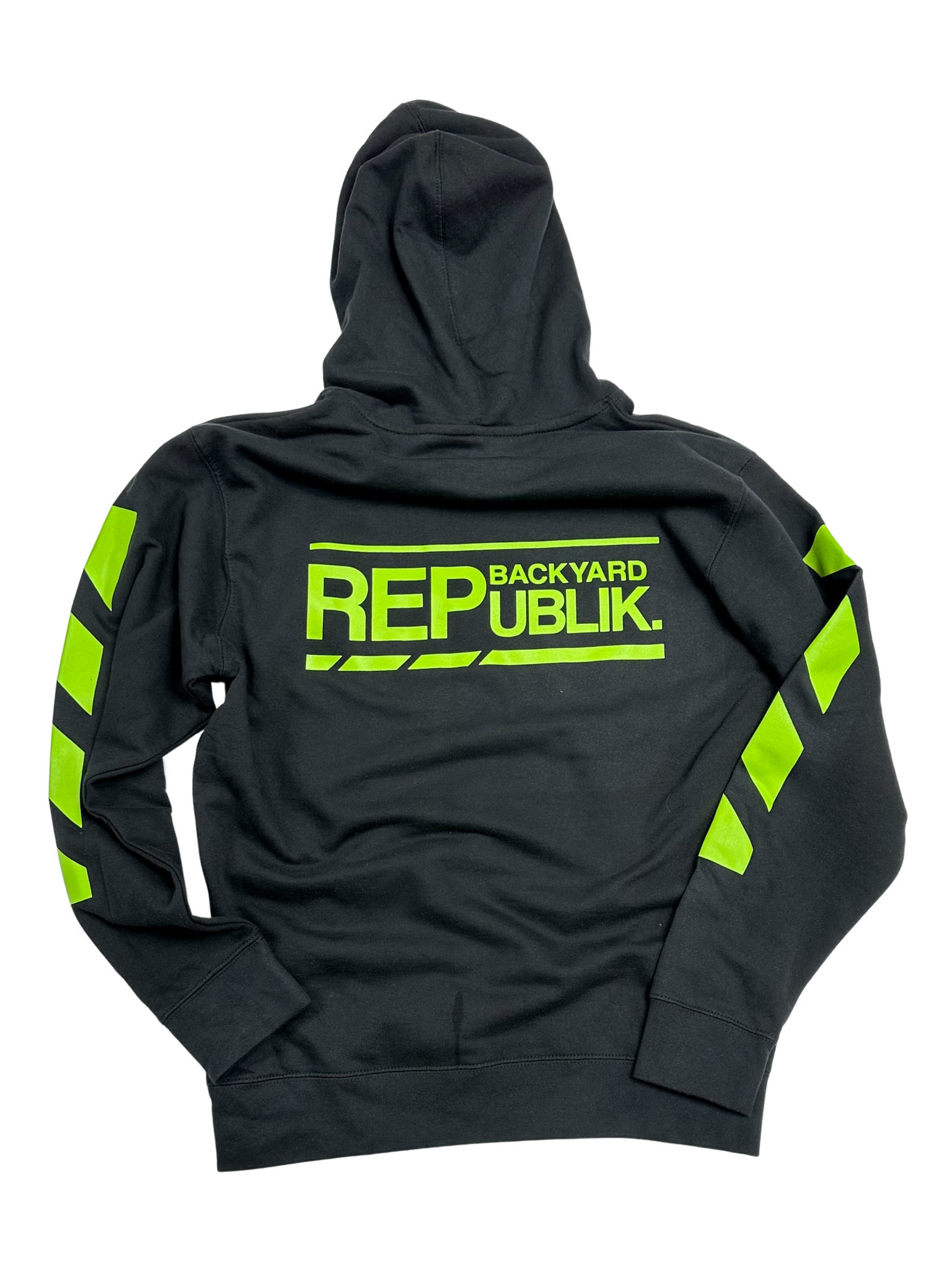 Backyard REPublik Black + Lime Hooded Sweatshirt