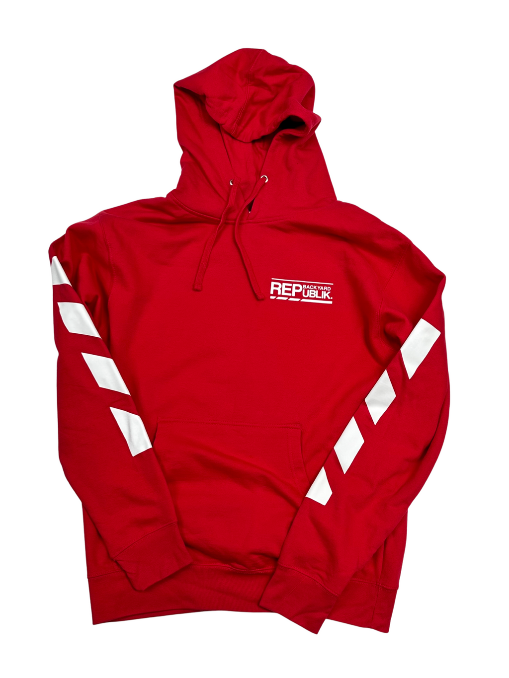 Backyard REPublik Red + White Hooded Sweatshirt