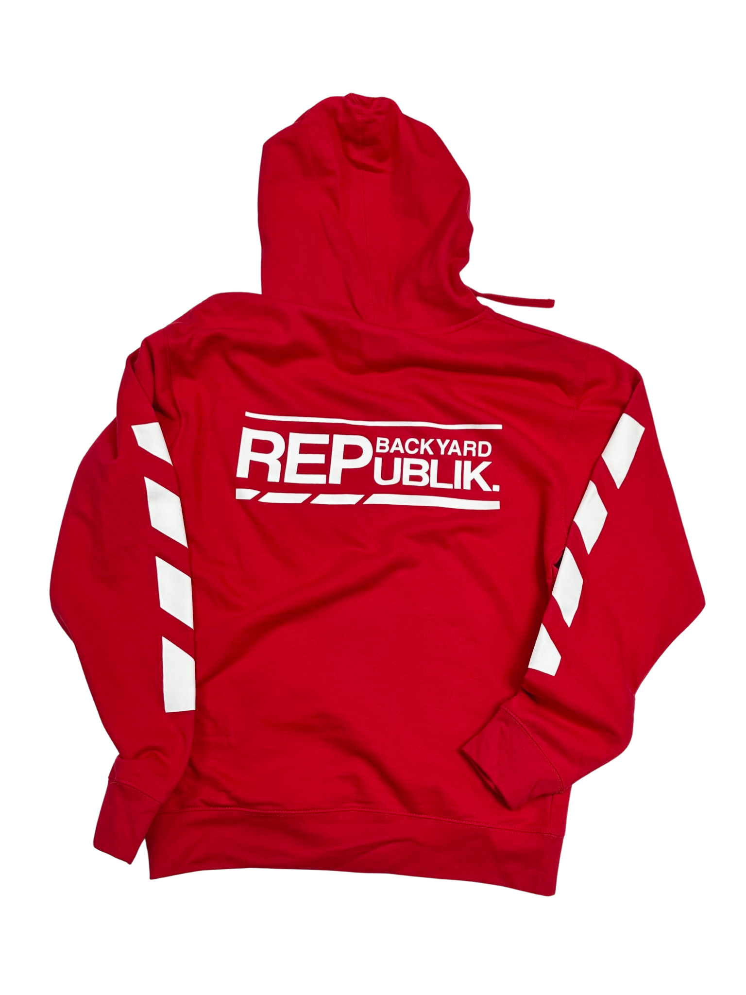 Backyard REPublik Red + White Hooded Sweatshirt