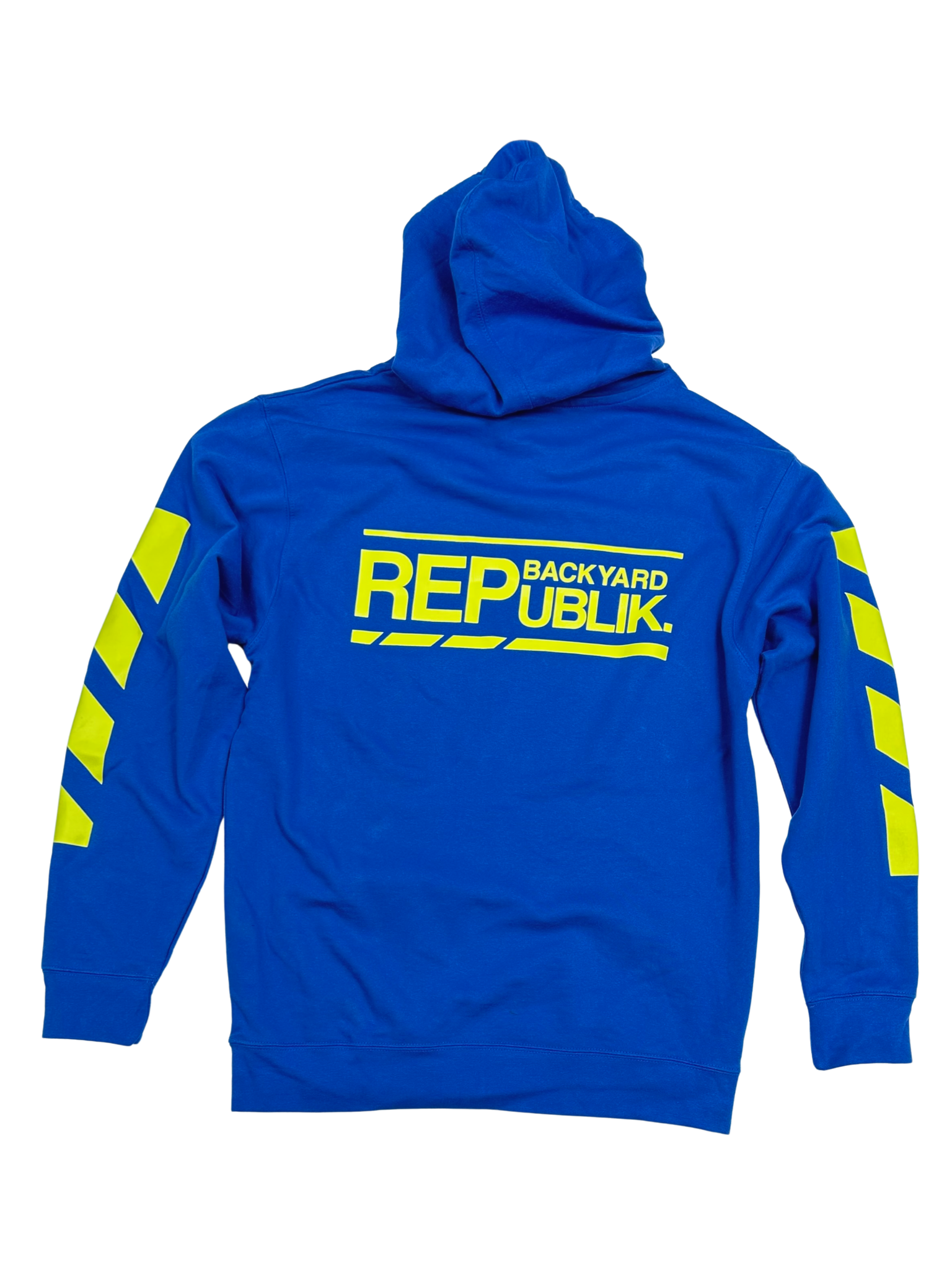 Backyard REPublik Blue + Yellow Hooded Sweatshirt