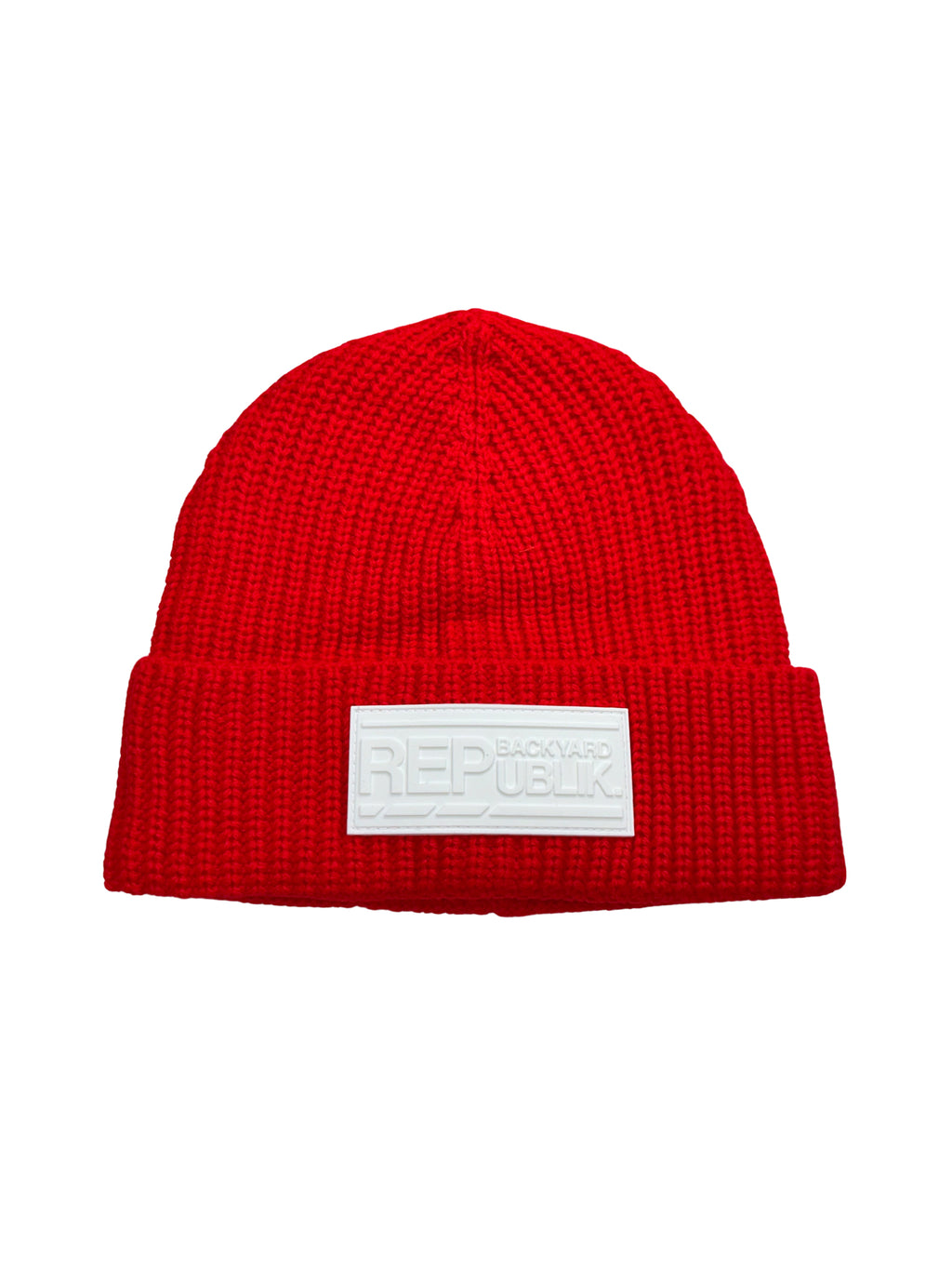 Backyard REPublik White Patch + Red Beanie